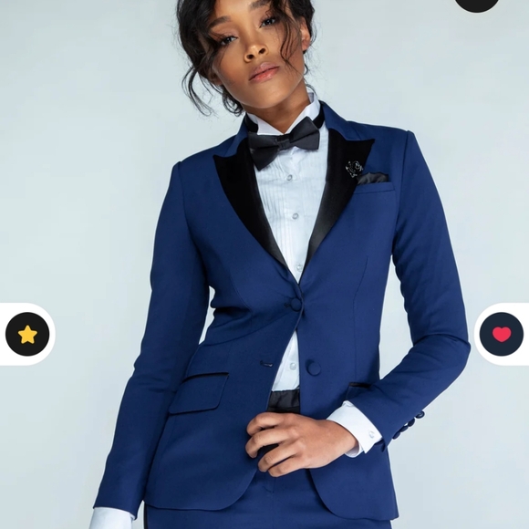 LBT Navy Tuxedo Jacket with Black Lapel by Little Black Tux Sz 16 NWOT - Picture 15 of 16